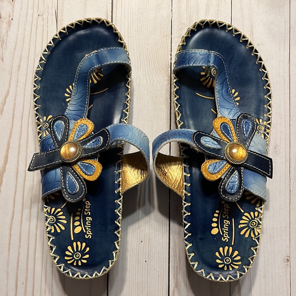 Spring Step Floral sandals leather colorful 38